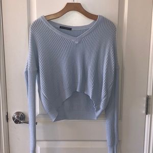 light blue knitted brandy melville sweater